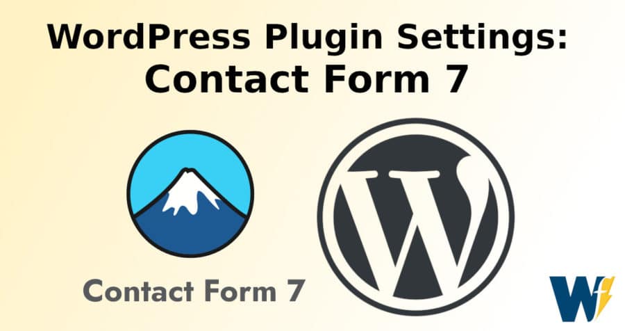 Wordpress plugin settings contact form 7.