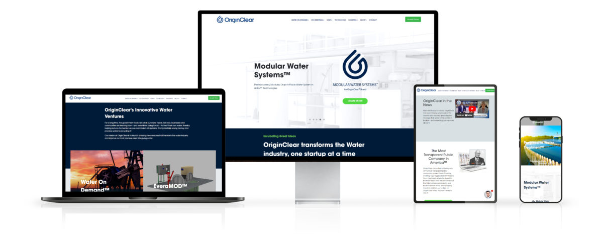 OriginClear Website Design on Desktop and Mobile