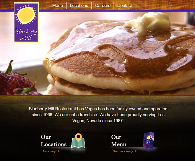 Blueberry Hill Family Restaurants Website Design on Desktop and Mobile