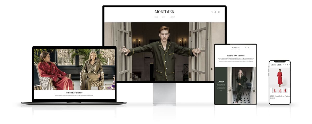Mortimer Website Design on Desktop and Mobile
