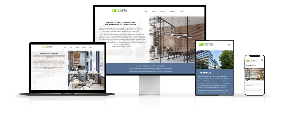 Propel Real Estate Resources Website Design on Desktop and Mobile