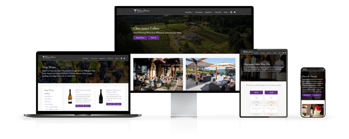 Local Winery Website Website Design on Desktop and Mobile